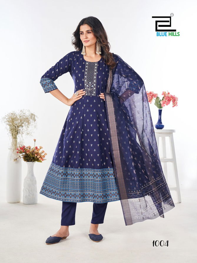 Stree By Blue Hills Rayon Foil Printed Kurti With Bottom Dupatta Wholesalers In Delhi
